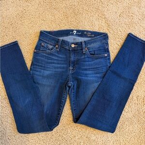 7 For All Mankind Dark Blue Skinny Jeans